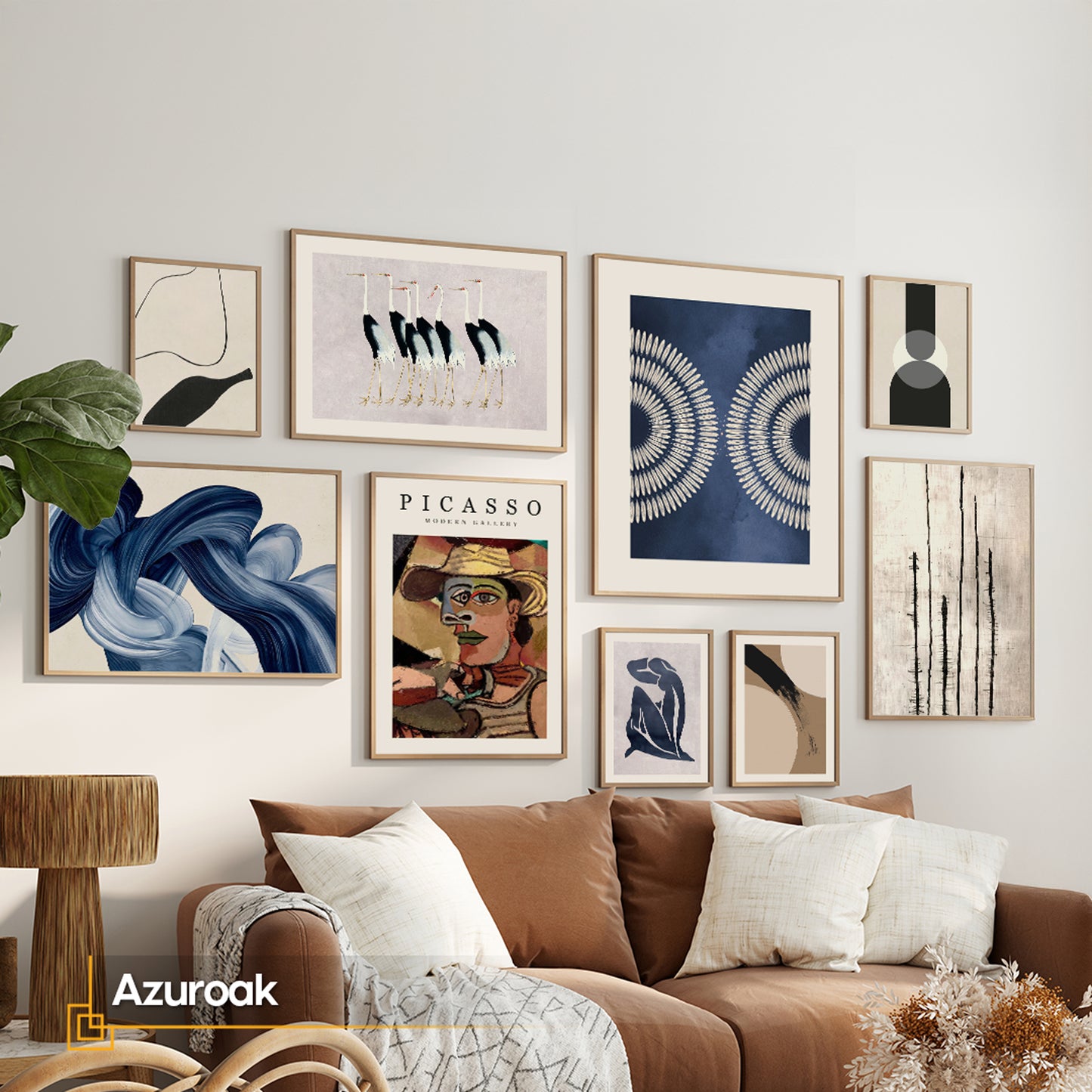 Azuroak Gallery Wall Set – Curated Collection of Abstract and Modern Art