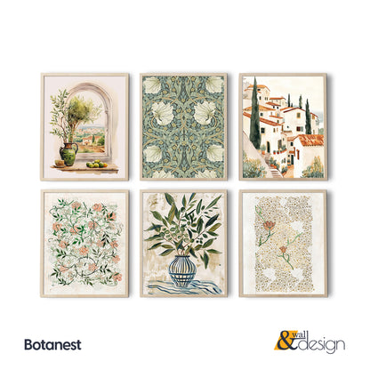 Botanest - Botanical & Mediterranean Framed Wall Art Set of 6