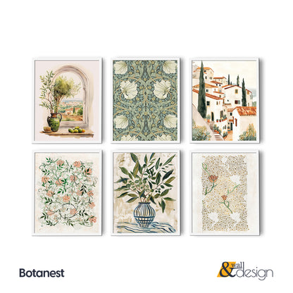 Botanest - Botanical & Mediterranean Framed Wall Art Set of 6