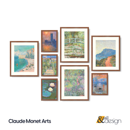 Claude Monet Wall Art Set of 8 | Monet Framed Gallery Fine Art Prints