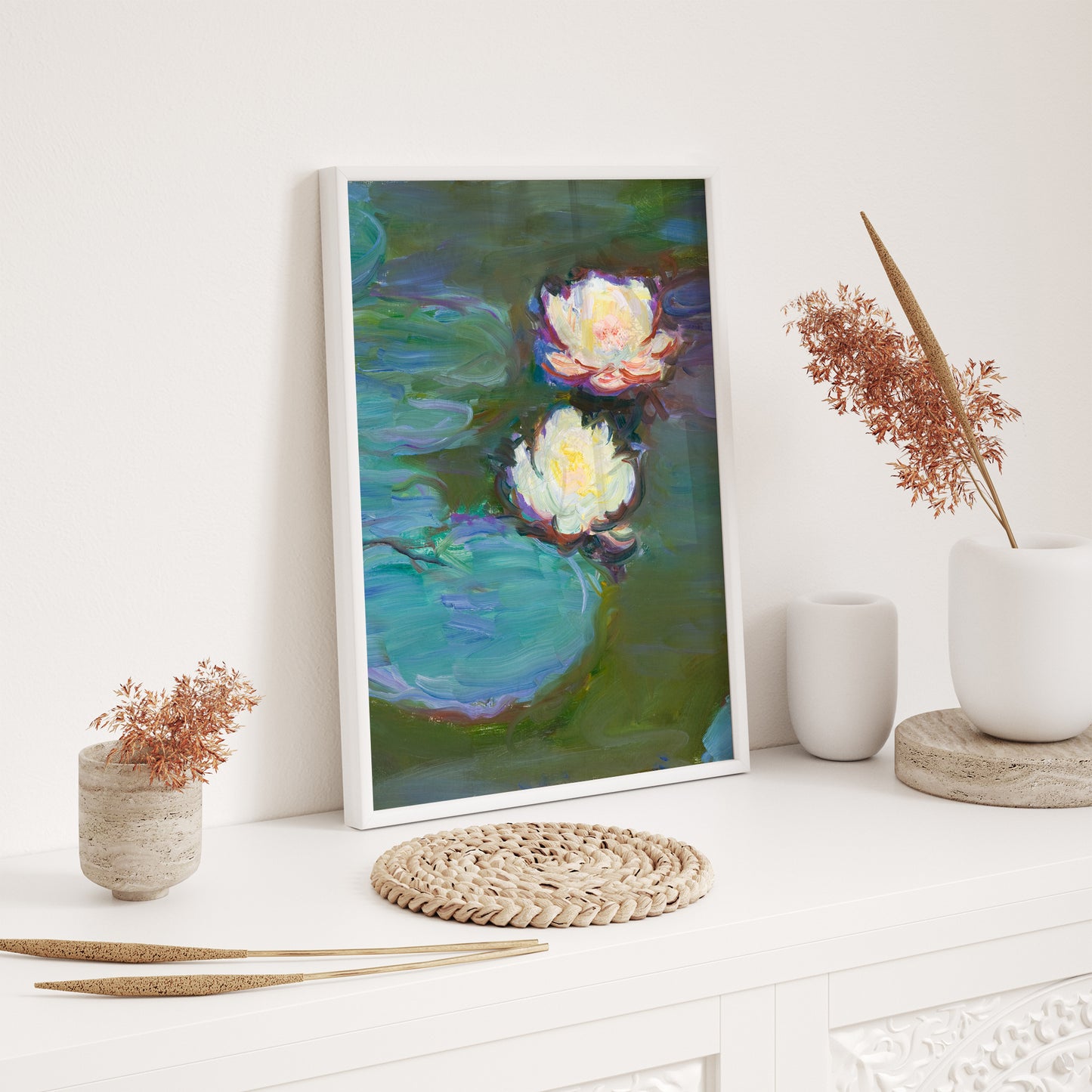Claude Monet Wall Art Set of 8 | Monet Framed Gallery Fine Art Prints