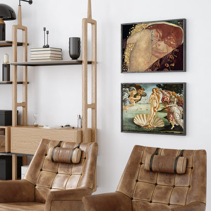 Classical Renaissance Nude Art 4 Piece Wall Art Set - Birth of Venus, Klimt Danae Inspired Print, Museum Fine Art Gallery Wall Set