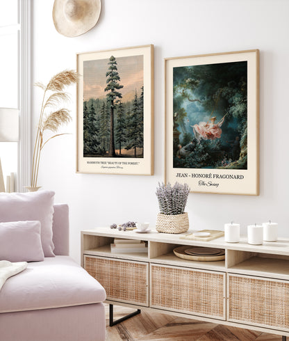 Eclectic Gallery Wall Art Set of 8 — Picasso, William Morris & Vintage Botanical Prints, Wood Framed