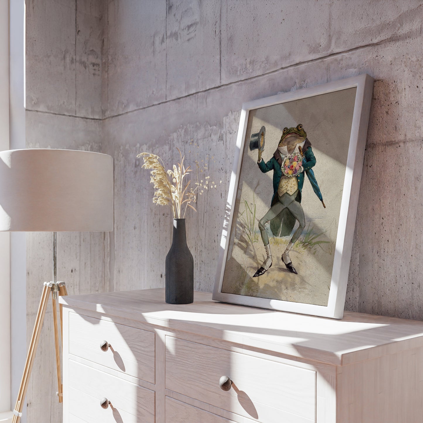 Eclectic Gallery Wall Art Set of 8 — Picasso, William Morris & Vintage Botanical Prints, Wood Framed