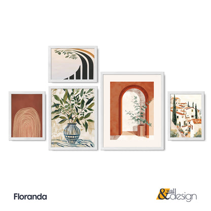 Mediterranean Botanical & Architecture Framed Wall Art Set | Floranda