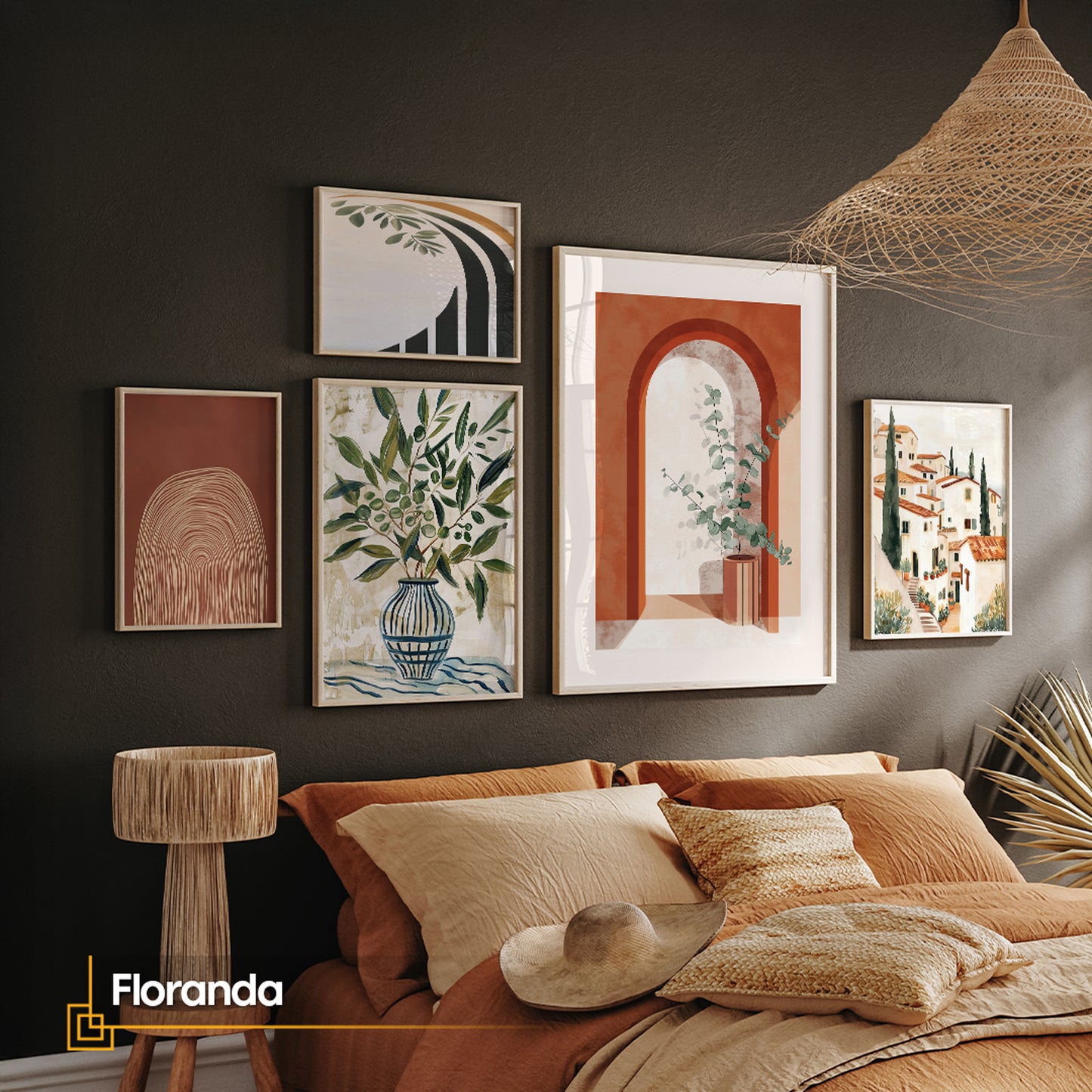 Mediterranean Botanical & Architecture Framed Wall Art Set | Floranda
