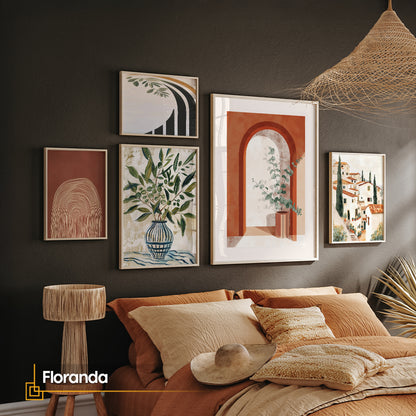 Mediterranean Botanical & Architecture Framed Wall Art Set | Floranda