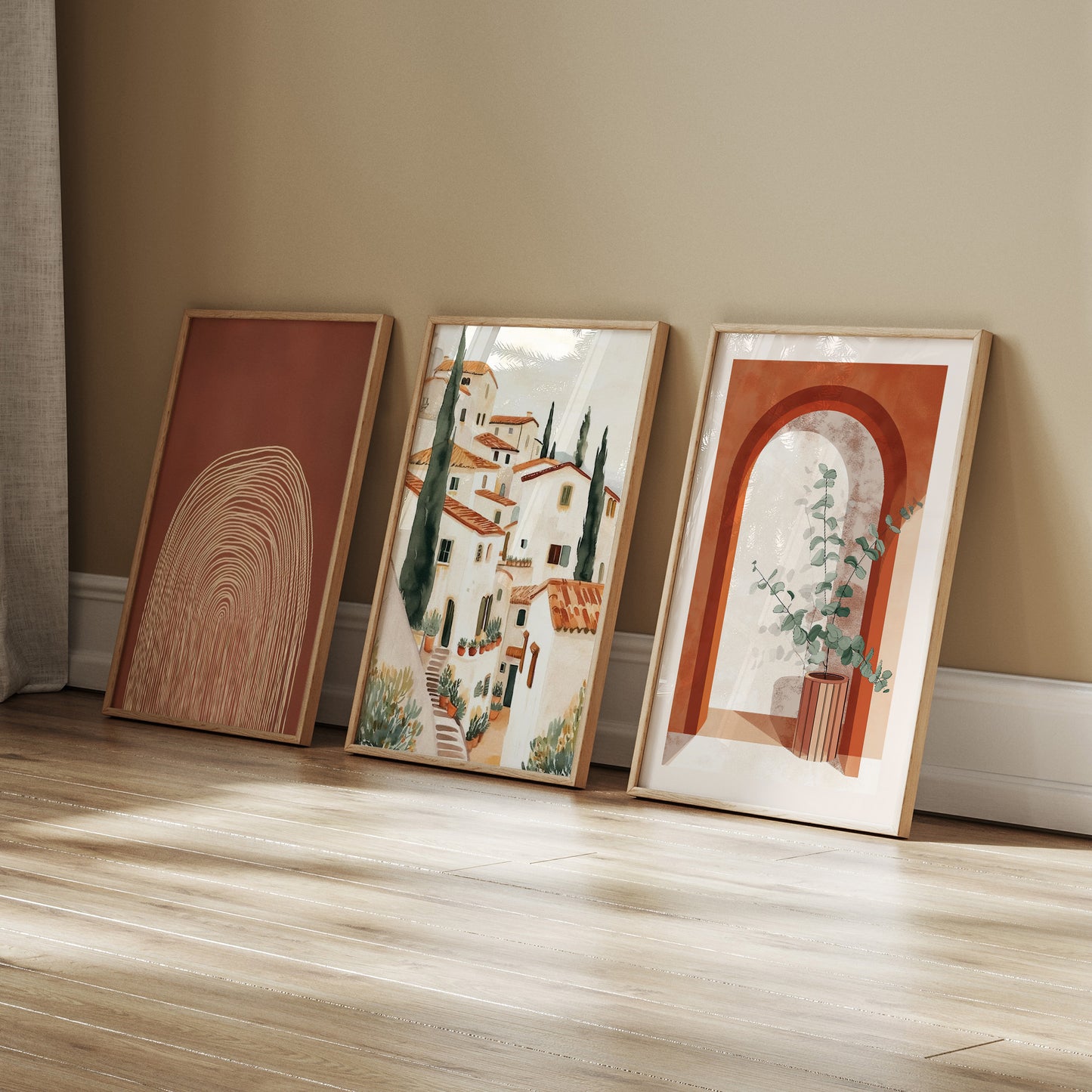 Mediterranean Botanical & Architecture Framed Wall Art Set | Floranda