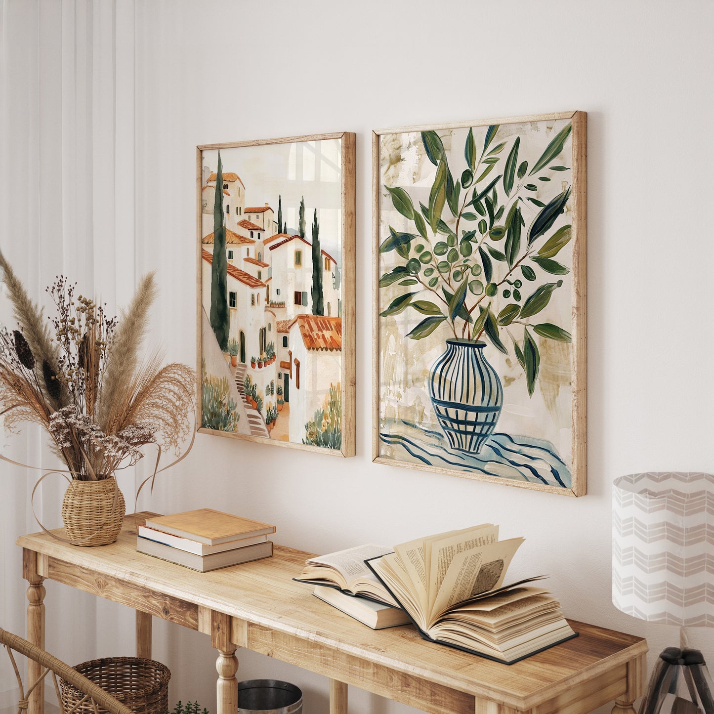 Mediterranean Botanical & Architecture Framed Wall Art Set | Floranda