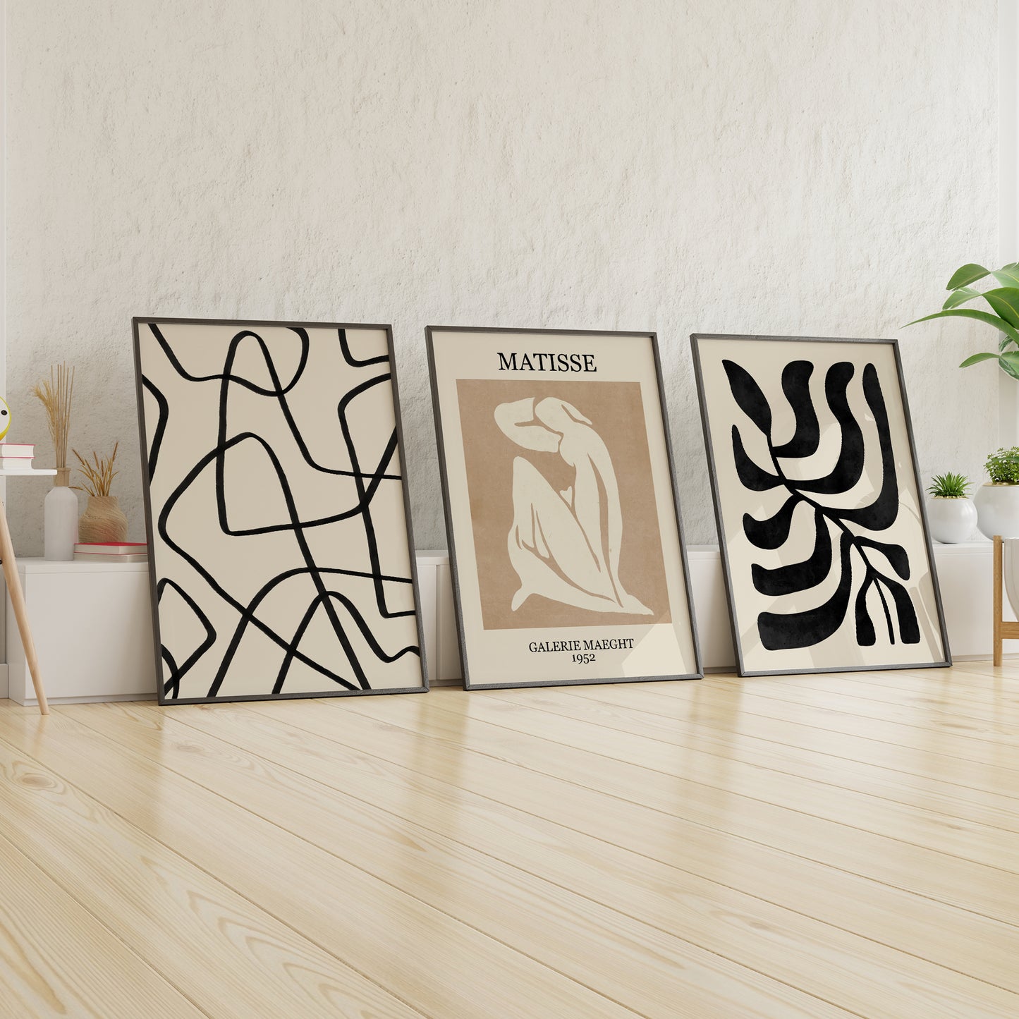 Galerbe - Abstract Matisse Framed Wall Art Set of 6