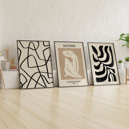 Galerbe - Abstract Matisse Framed Wall Art Set of 6