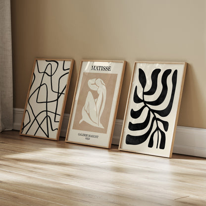 Galerbe - Abstract Matisse Framed Wall Art Set of 6