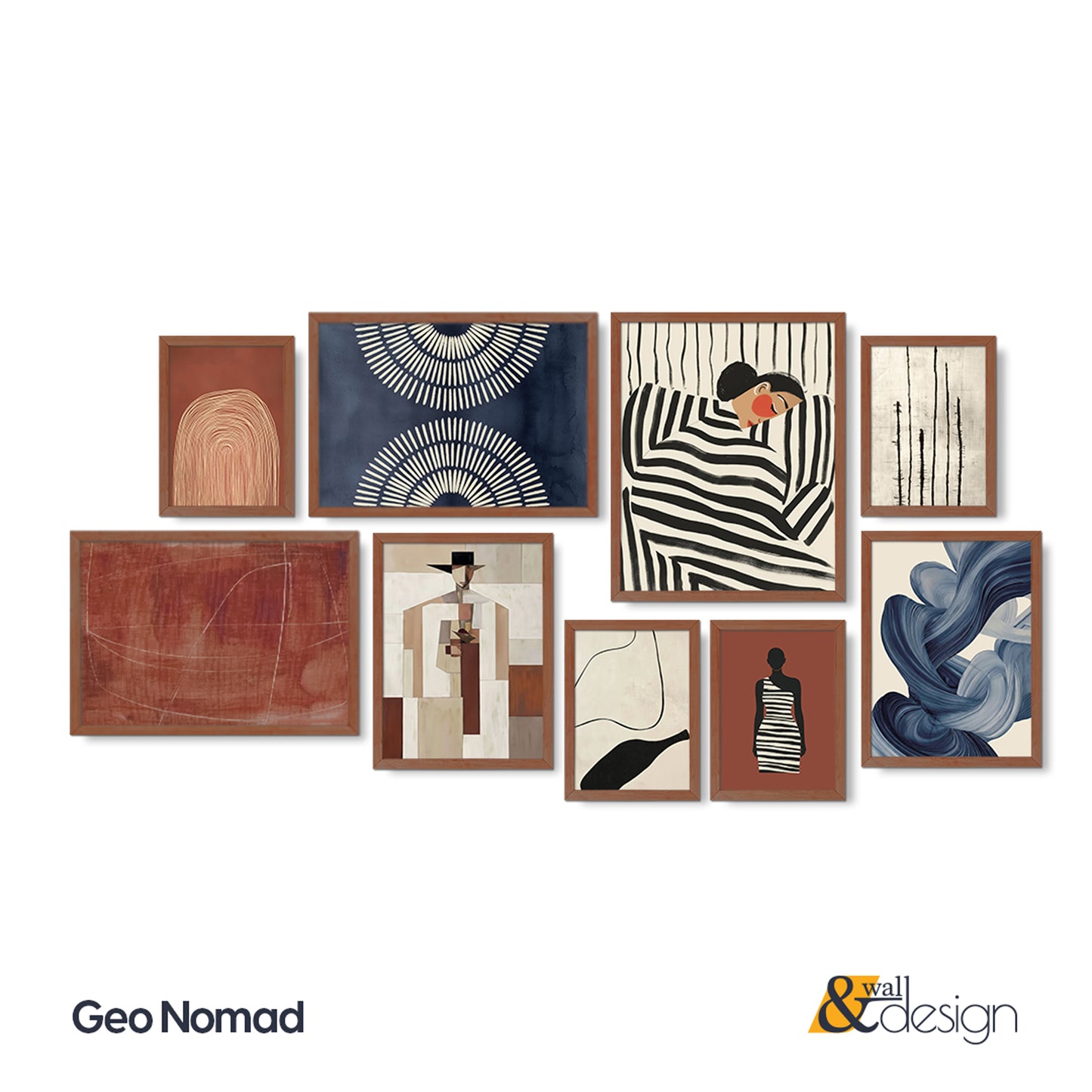 Framed Minimalist Geometric & Portrait Wall Art Gallery | Geo Nomad