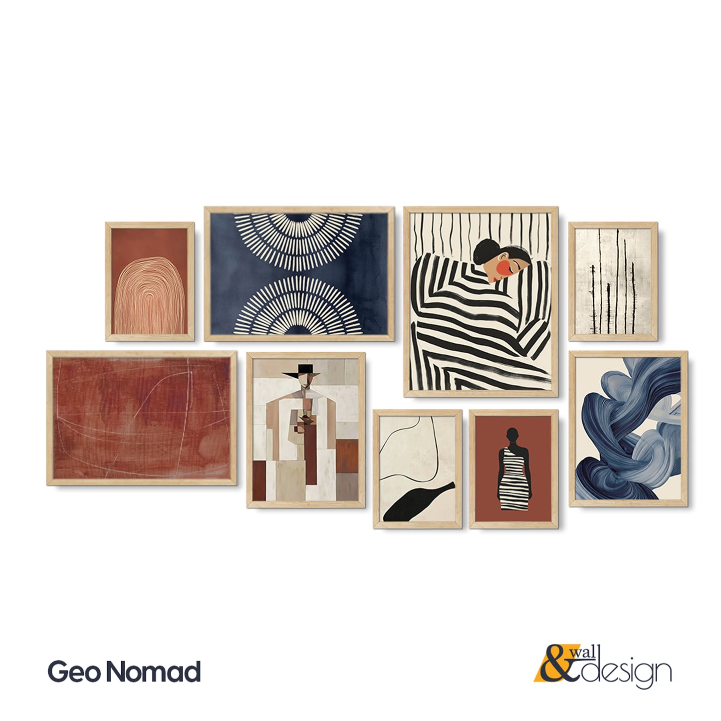 Framed Minimalist Geometric & Portrait Wall Art Gallery | Geo Nomad