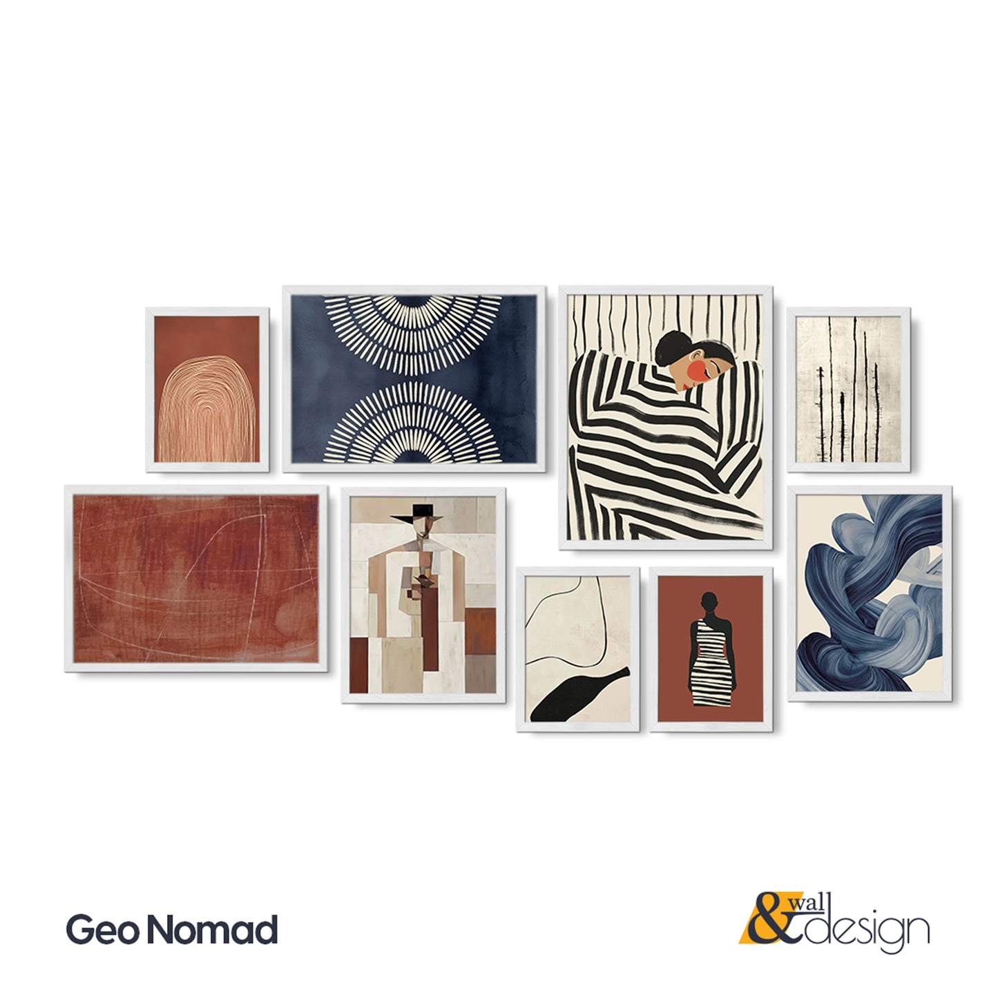 Framed Minimalist Geometric & Portrait Wall Art Gallery | Geo Nomad