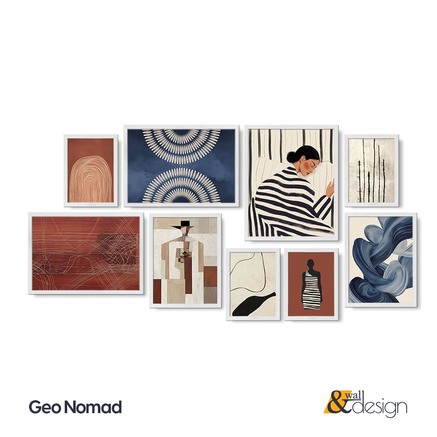 Framed Minimalist Geometric & Portrait Wall Art Gallery | Geo Nomad