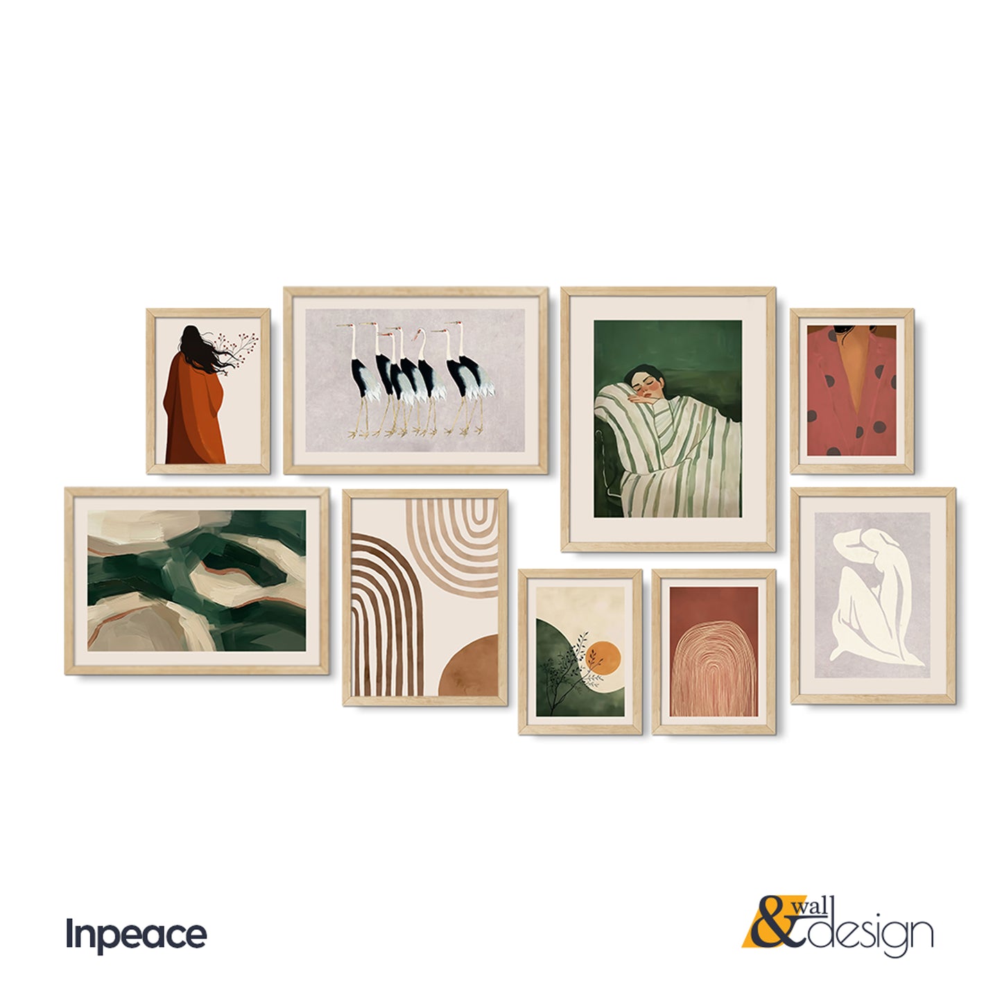 Minimalist Boho Framed Gallery Wall Art Set | Inpeace