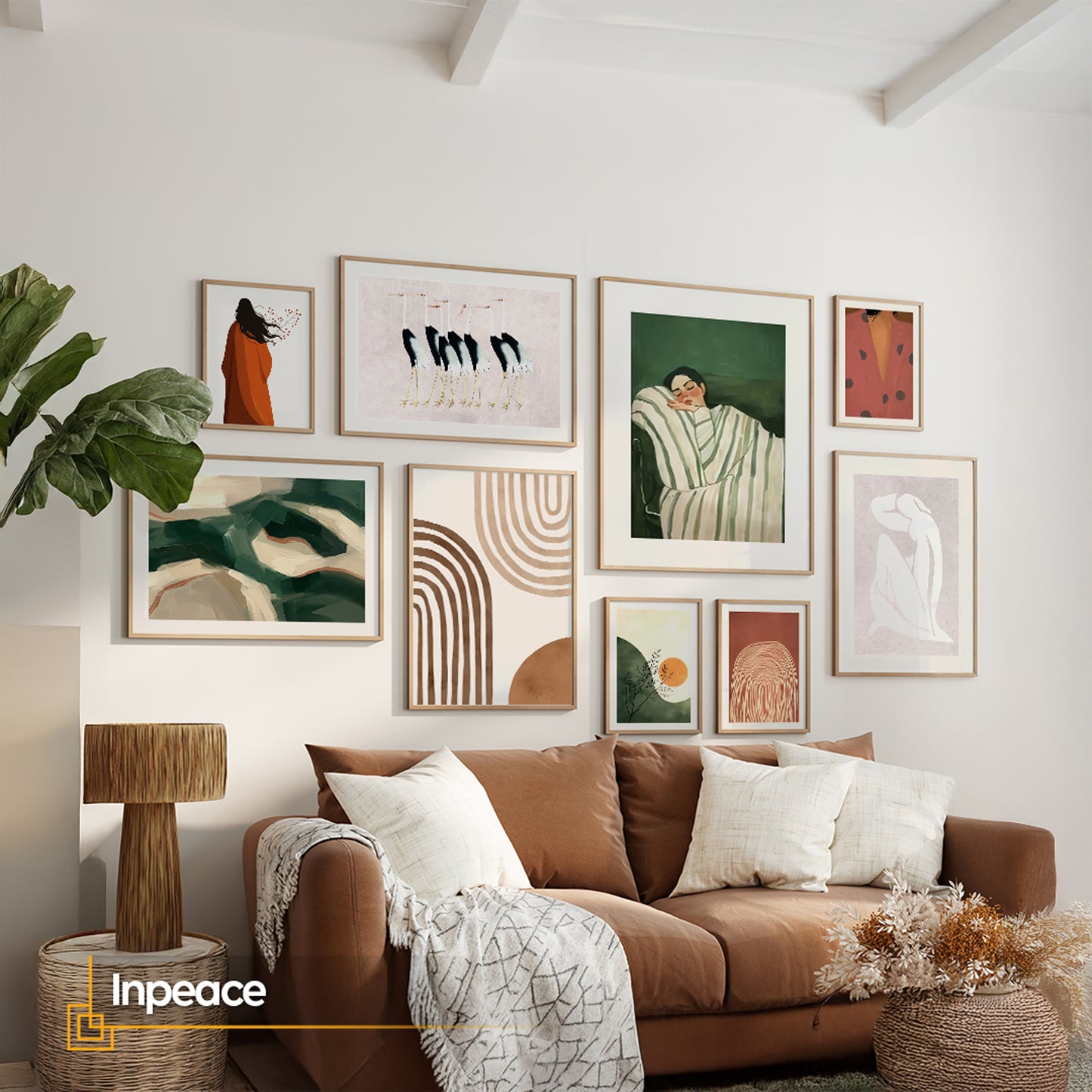 Minimalist Boho Framed Gallery Wall Art Set | Inpeace