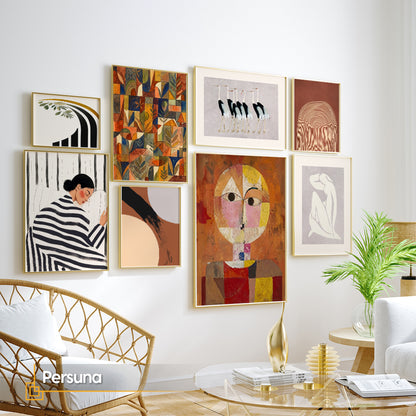 Modern Eclectic Gallery Wall Set. Framed Abstract Wall Art for Living Room | Persuna