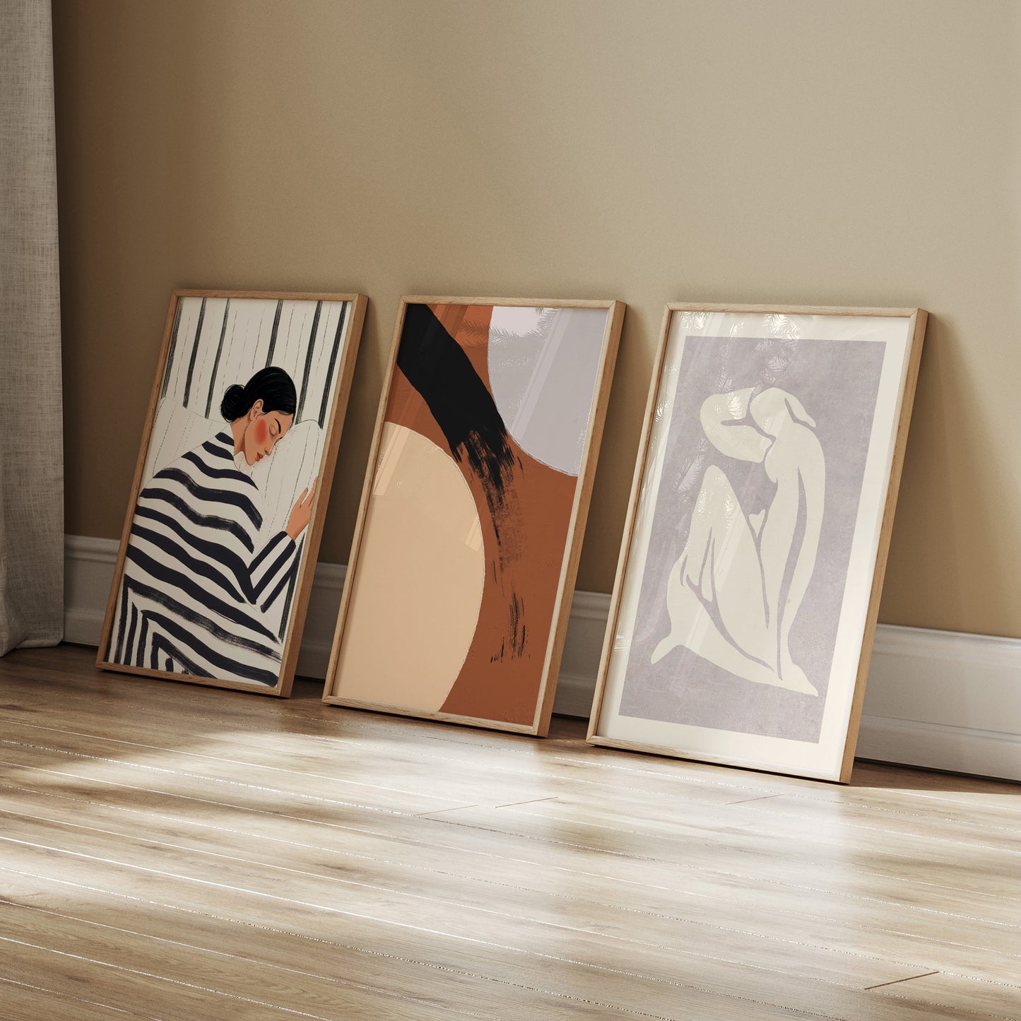 Modern Eclectic Gallery Wall Set. Framed Abstract Wall Art for Living Room | Persuna