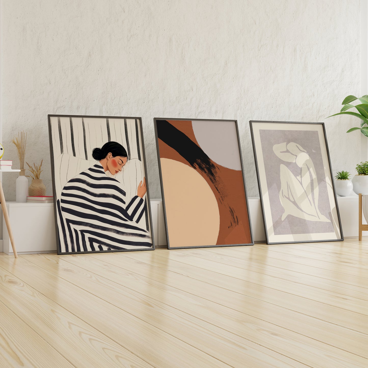 Modern Eclectic Gallery Wall Set. Framed Abstract Wall Art for Living Room | Persuna