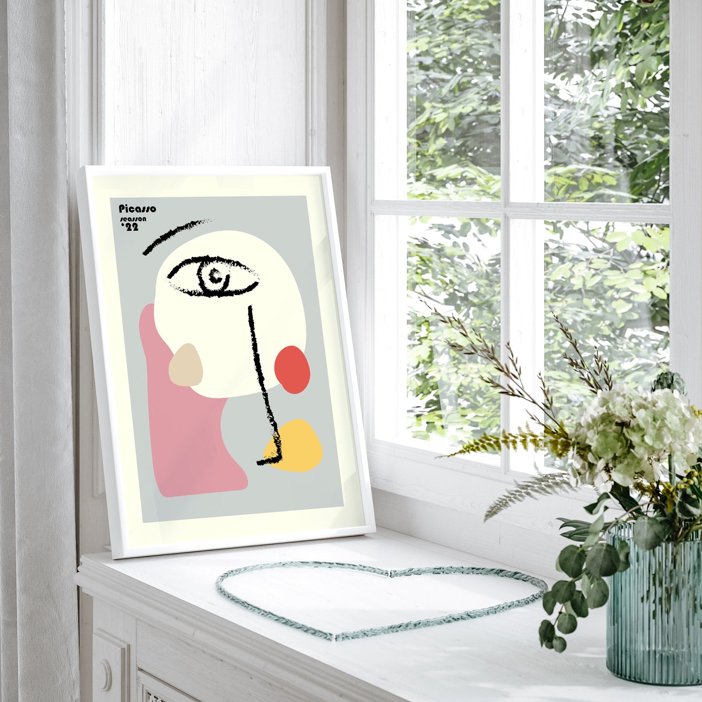 Picasso & Matisse Inspired Framed Wall Art Set | Mid Century Modern Gallery Wall Decor