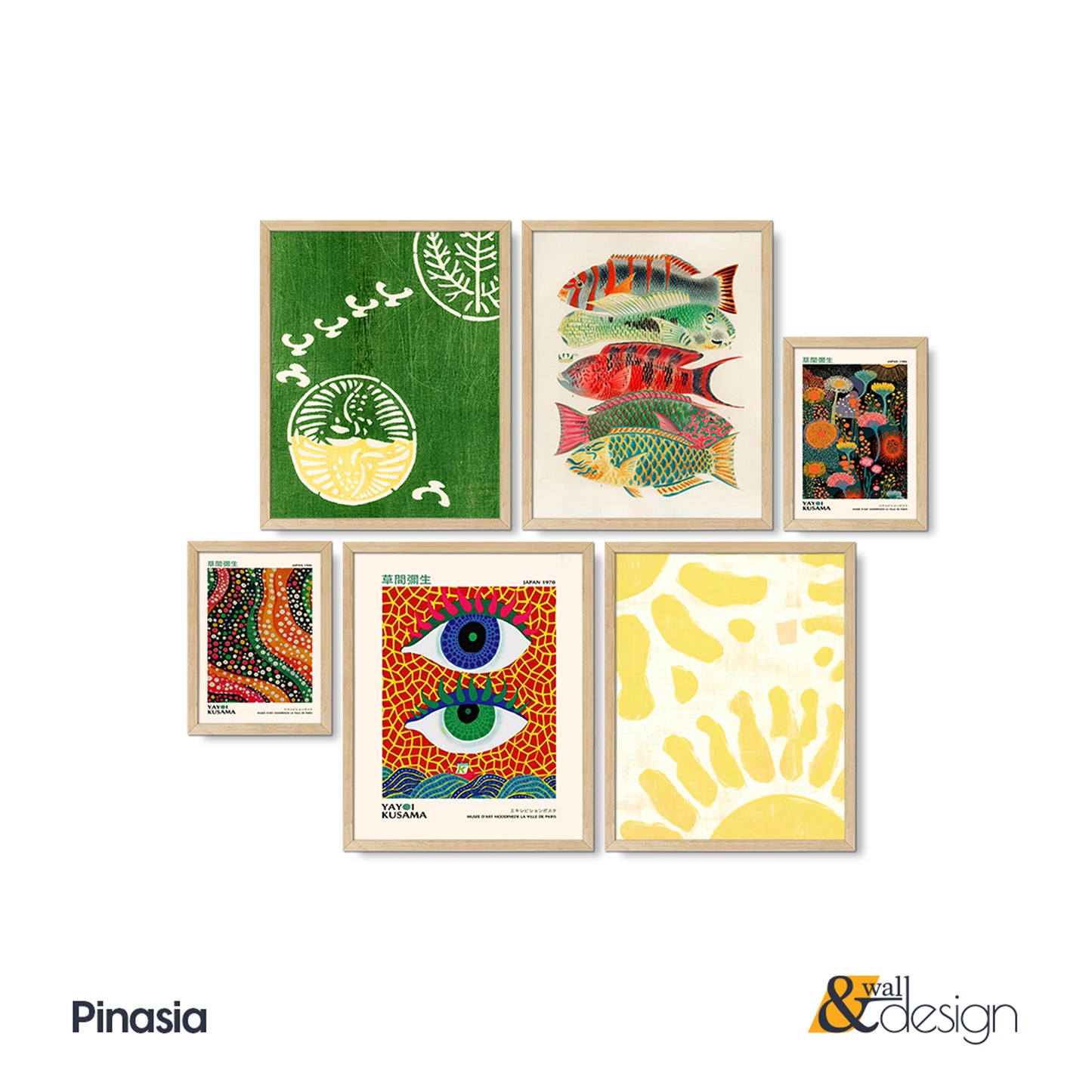 Japanese Pop Art Framed Wall Art Set of 6 | Pinasia