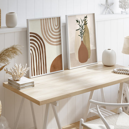 6 Pieces Boho Gallery Wall Set - Abstract, Botanical, and Figurative Wall Art Collection | Rearose