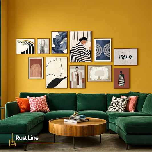 Modern Eclectic Gallery Wall Set of 11 Framed Art Prints | Abstract & Minimalist Wall Decor