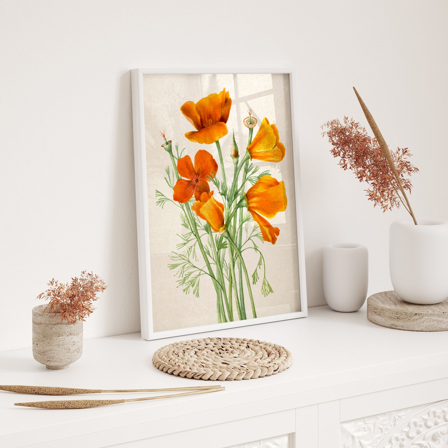 Botanical Floral Wooden Framed Wall Art Print Set of 3
