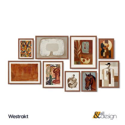 Westrakt Curated Framed Wall Art Gallery Set - 9 Mid-Century & Abstract Prints