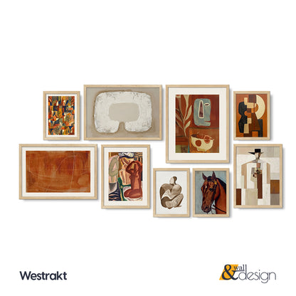 Westrakt Curated Framed Wall Art Gallery Set - 9 Mid-Century & Abstract Prints