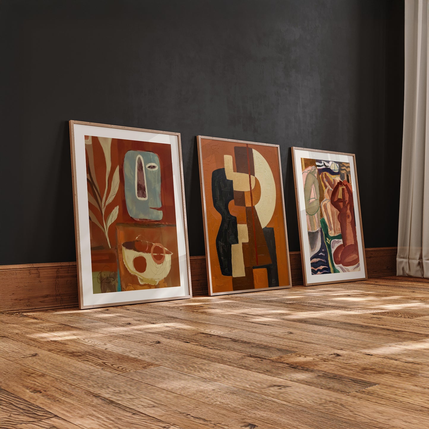Westrakt Curated Framed Wall Art Gallery Set - 9 Mid-Century & Abstract Prints