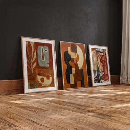 Westrakt Curated Framed Wall Art Gallery Set - 9 Mid-Century & Abstract Prints