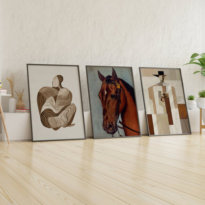 Westrakt Curated Framed Wall Art Gallery Set - 9 Mid-Century & Abstract Prints