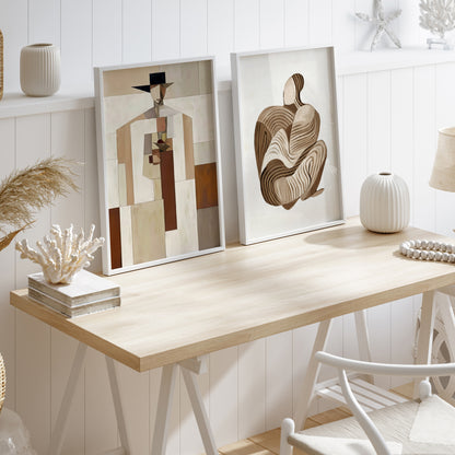 Westrakt Curated Framed Wall Art Gallery Set - 9 Mid-Century & Abstract Prints