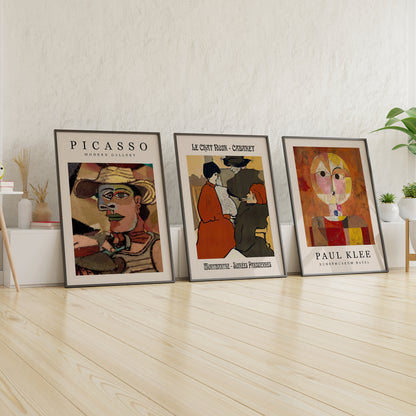 Burnt Orange Gallery Wall Set with Eclectic Curated Wall Art Prints Bundle, Ready to Hang Organic Modern Living Room Wall Decor