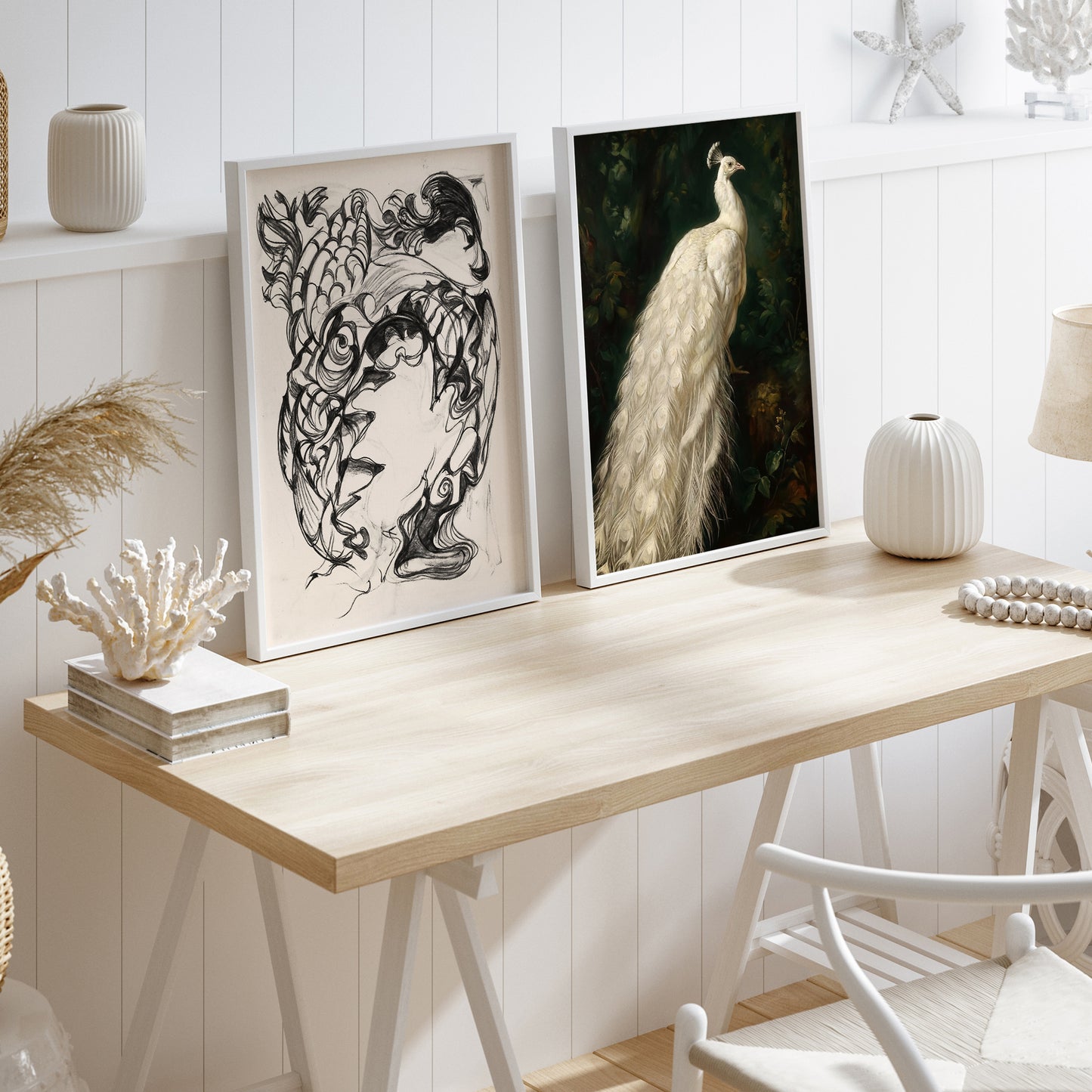 Burnt Orange Gallery Wall Set with Eclectic Curated Wall Art Prints Bundle, Ready to Hang Organic Modern Living Room Wall Decor