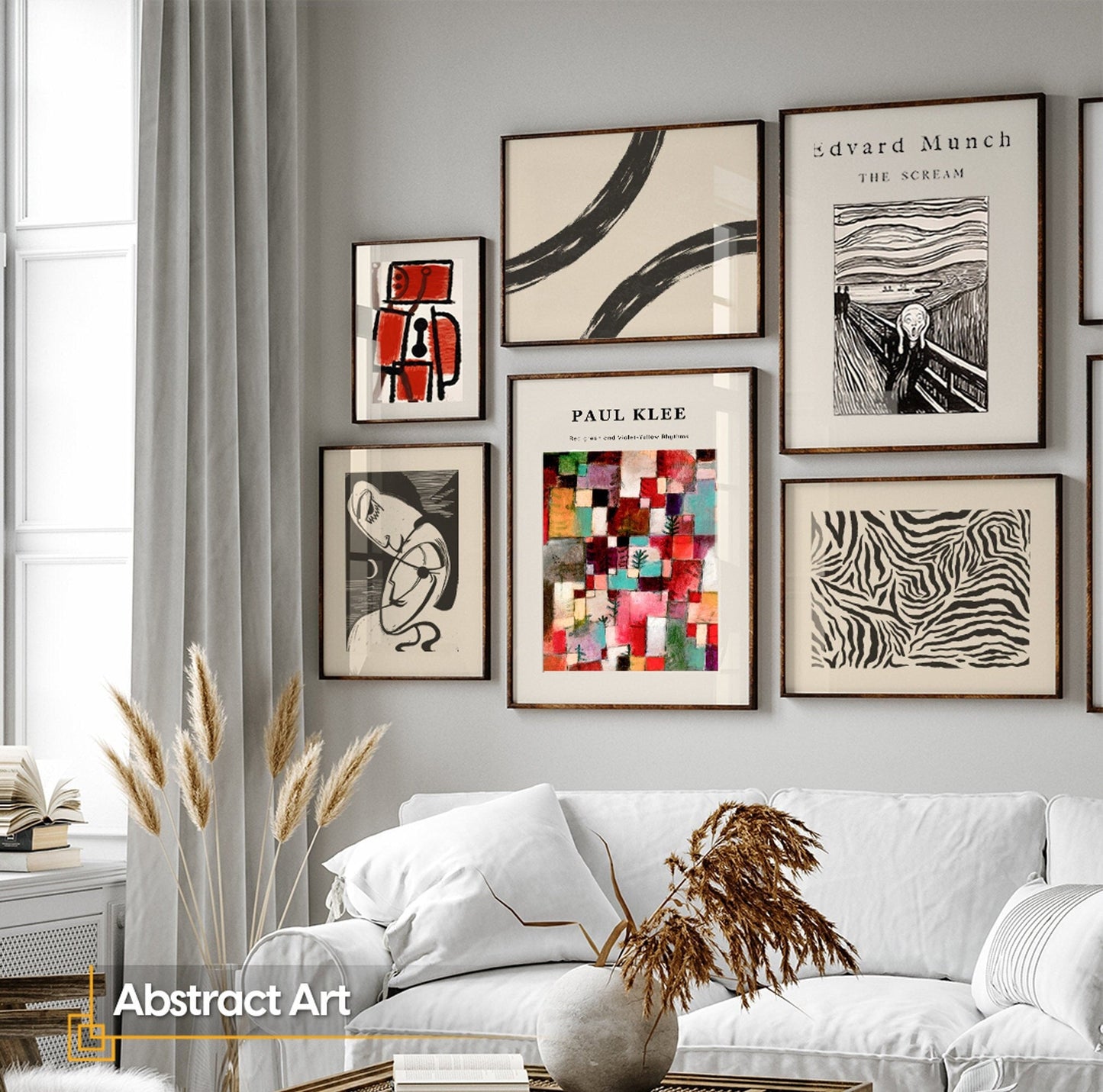 abstract framed gallery wall set