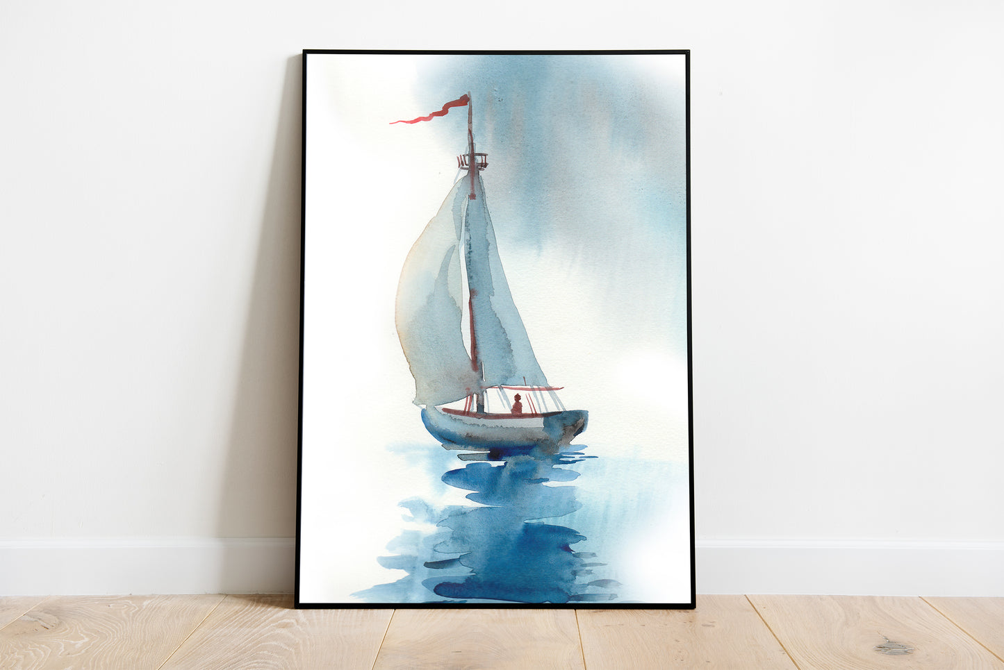 Free Soul - 6 Pieces Nautical Watercolor Gallery Wall Set FRAMED