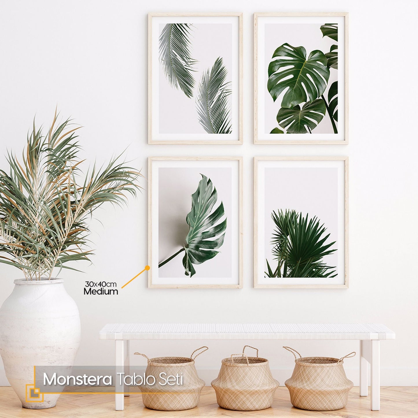 Monstera 4 Pieces FRAMED Wall Art Posters