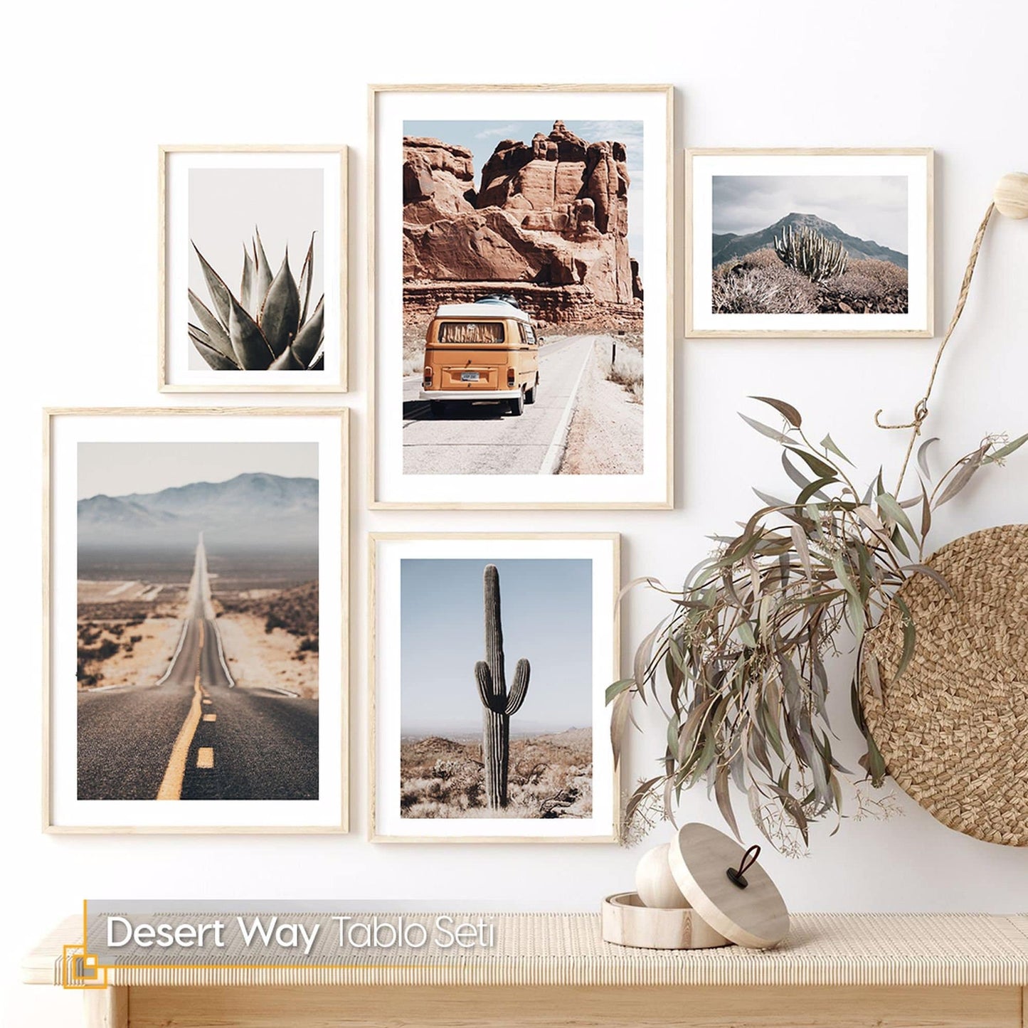 FRAMED Gallery Wall Art Set of 5 Arizona Desert Prints Grand Canyon Wall Art Arizona Framed Digital Prints Bohemian Travel Wall Art