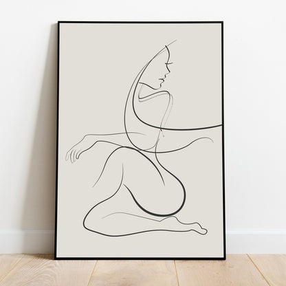 Seeroglyph - 6 Pieces Mid-Century Wall Art Set Wooden FRAMED