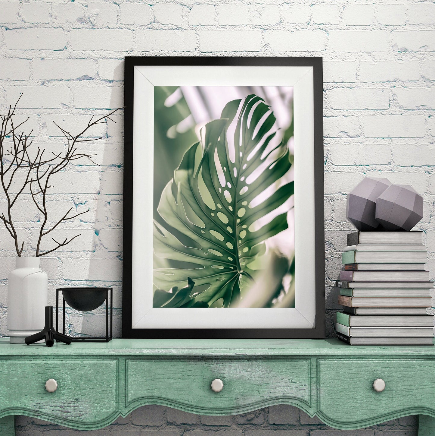 Oxygreen 6 Pieces Tropical FRAMED Prints Gallery Wall Art Poster Set