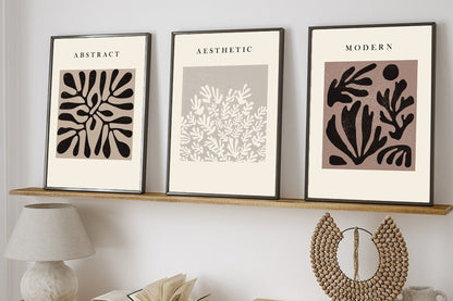 Ethnical - FRAMED Matisse Print Set of 3 Abstract Line Art Gallery