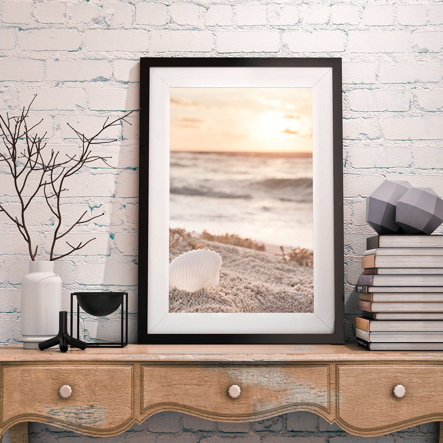 FRAMED Boho Gallery Print Art Set of 5  Coastal Pampas Prints Neutral gallery wall art  Boho Modern Gallery Prints Framed Gift for Home