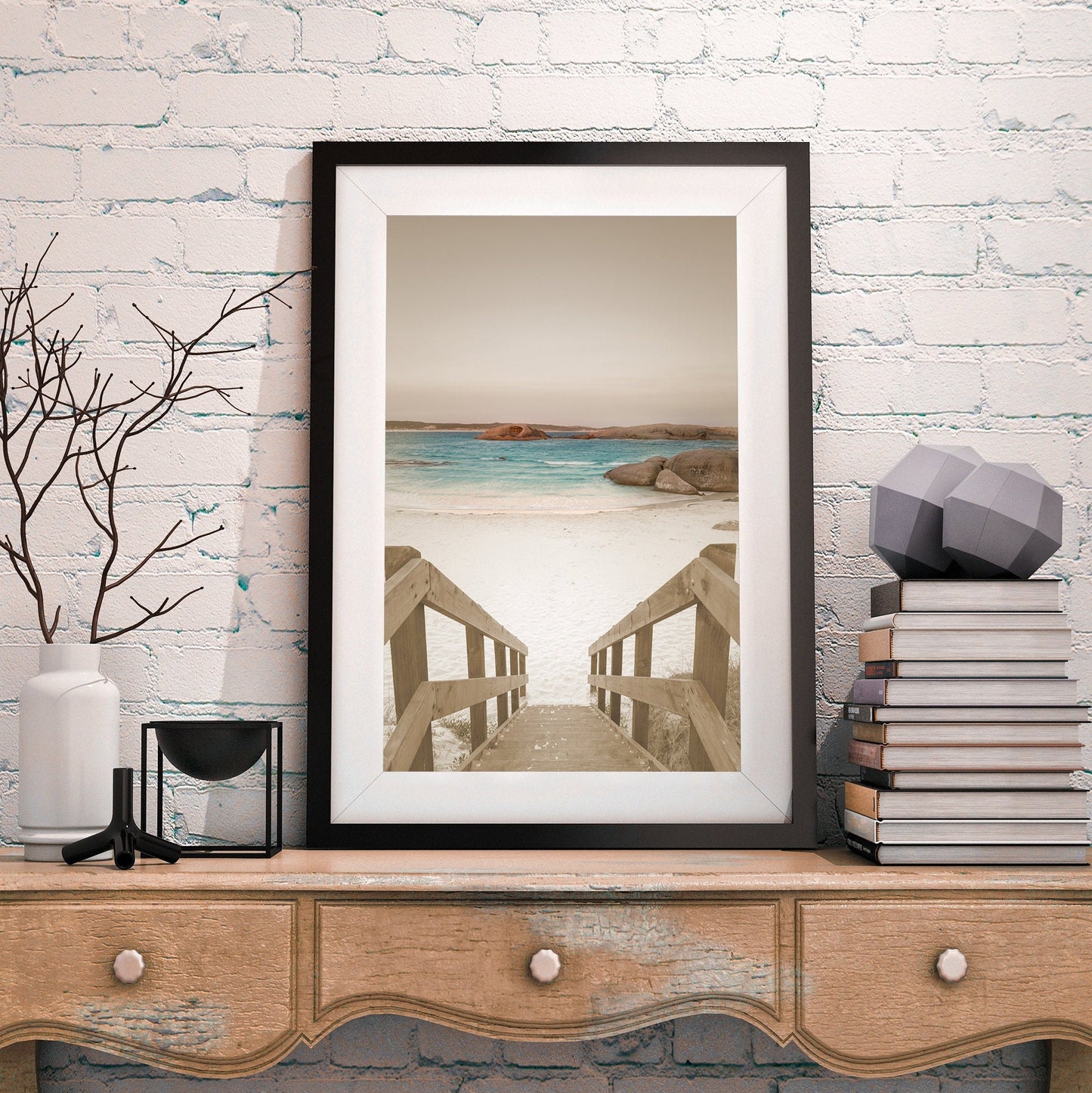 Serenity Frames 4 Pieces Coastal FRAMED Wall Art