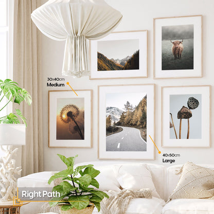 Right Path - Landscape Gallery Wall FRAMED Set of 5 Pieces