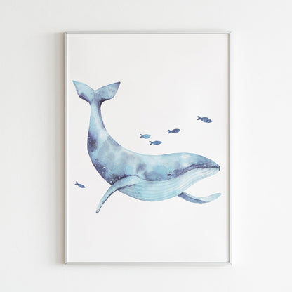 Mar in Blue - Nautical Wall Art Set of 4 Pieces FRAMED