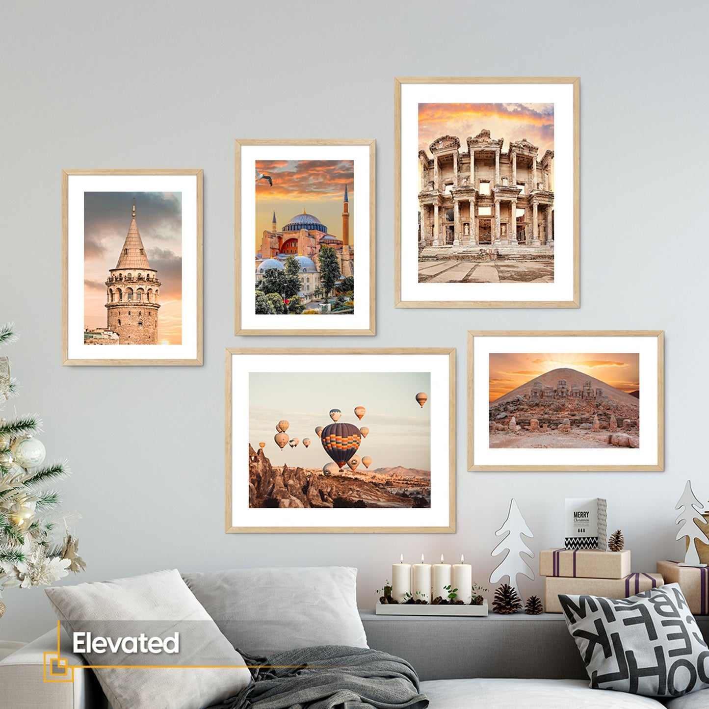 Historical FRAMED Art Print Gallery Wall Art Set Of Turkey Hagia Sophia Poster Cappadocia Prints Ephesus Framed Picture Istanbul Nimrod